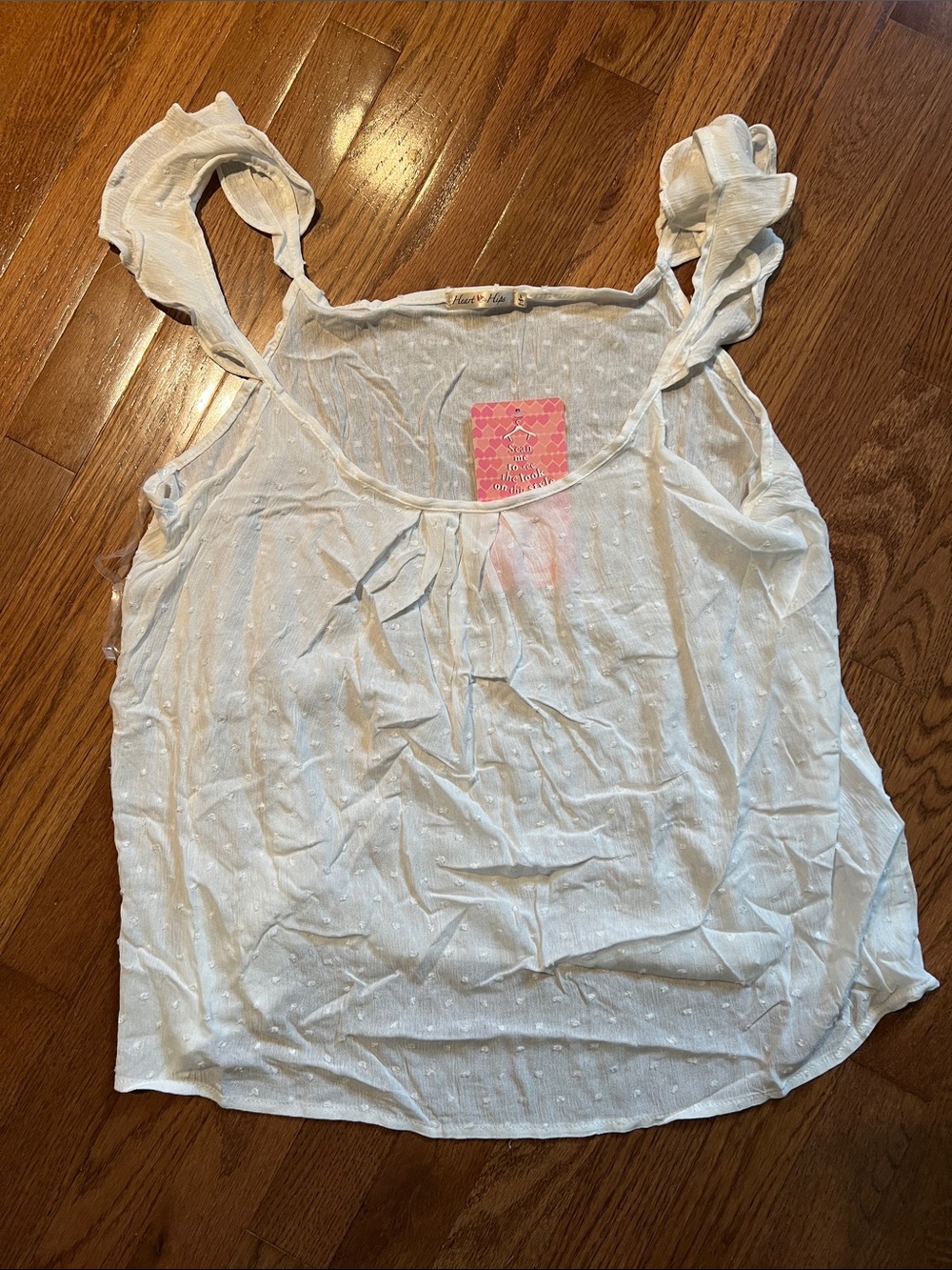 Heart Hips white tank top large NWT